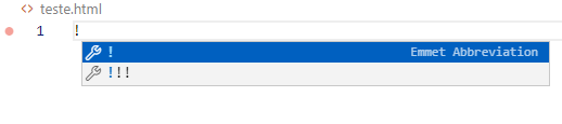 Imagem mostrando teclas de atalho do editor de código vscode !+Enter